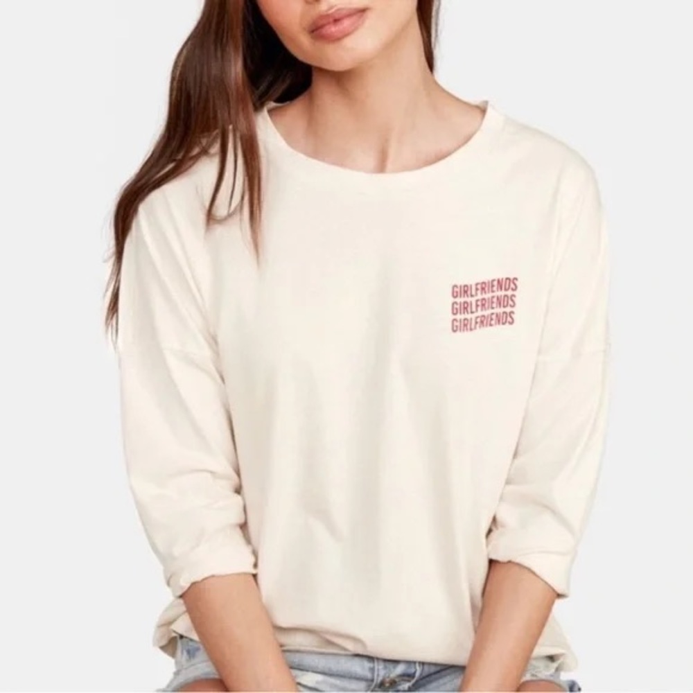 Mate The Label Boxy Crew Neck 3/4 Sleeve Girlfriends Shirt